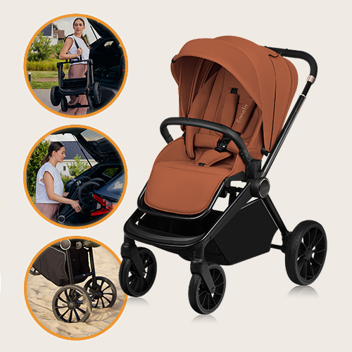 Lionelo Mika Plus 2w1 Brown Rust — Wózek wielofunkcyjny
